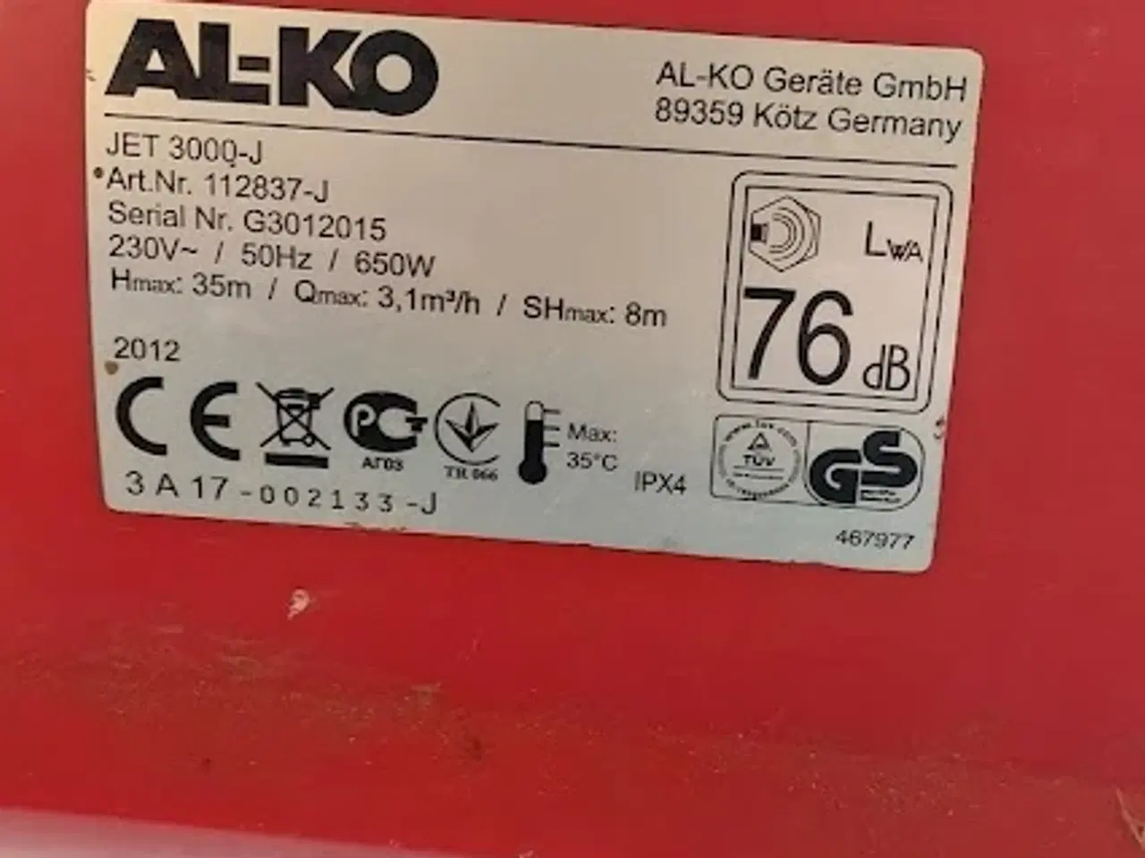 Billede 2 - Alko vandpumpe 