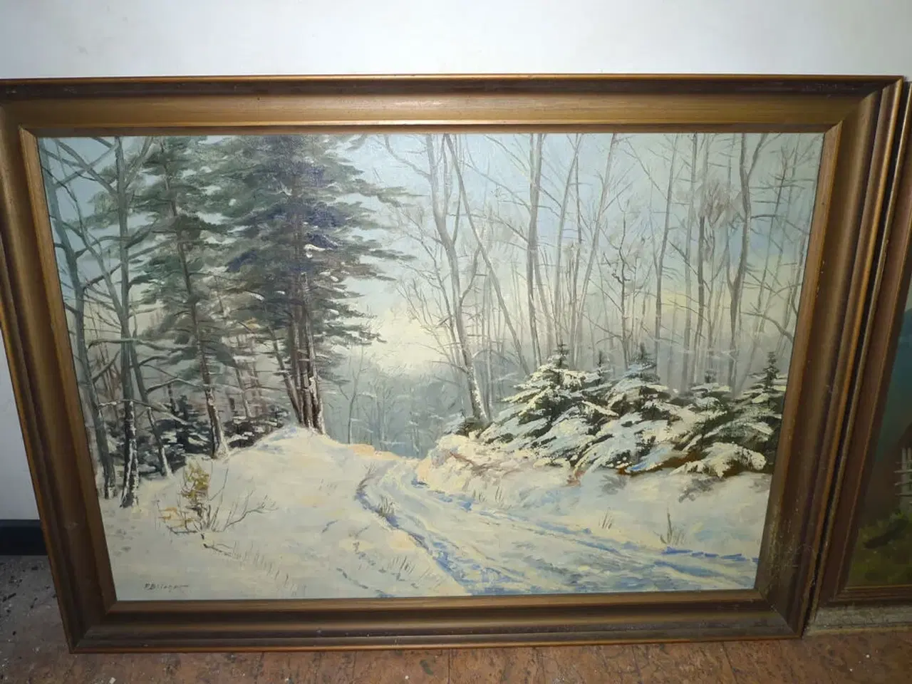 Billede 13 - 14 stk. malerier i rammer ass. str.