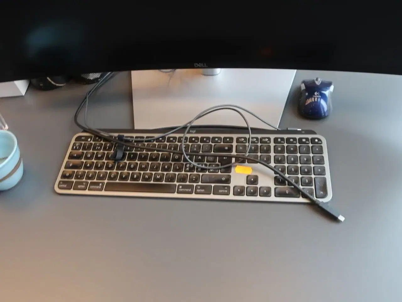 Billede 3 - Buet skærm 34" DELL U3421WE inkl. tastatur/mus og webcam