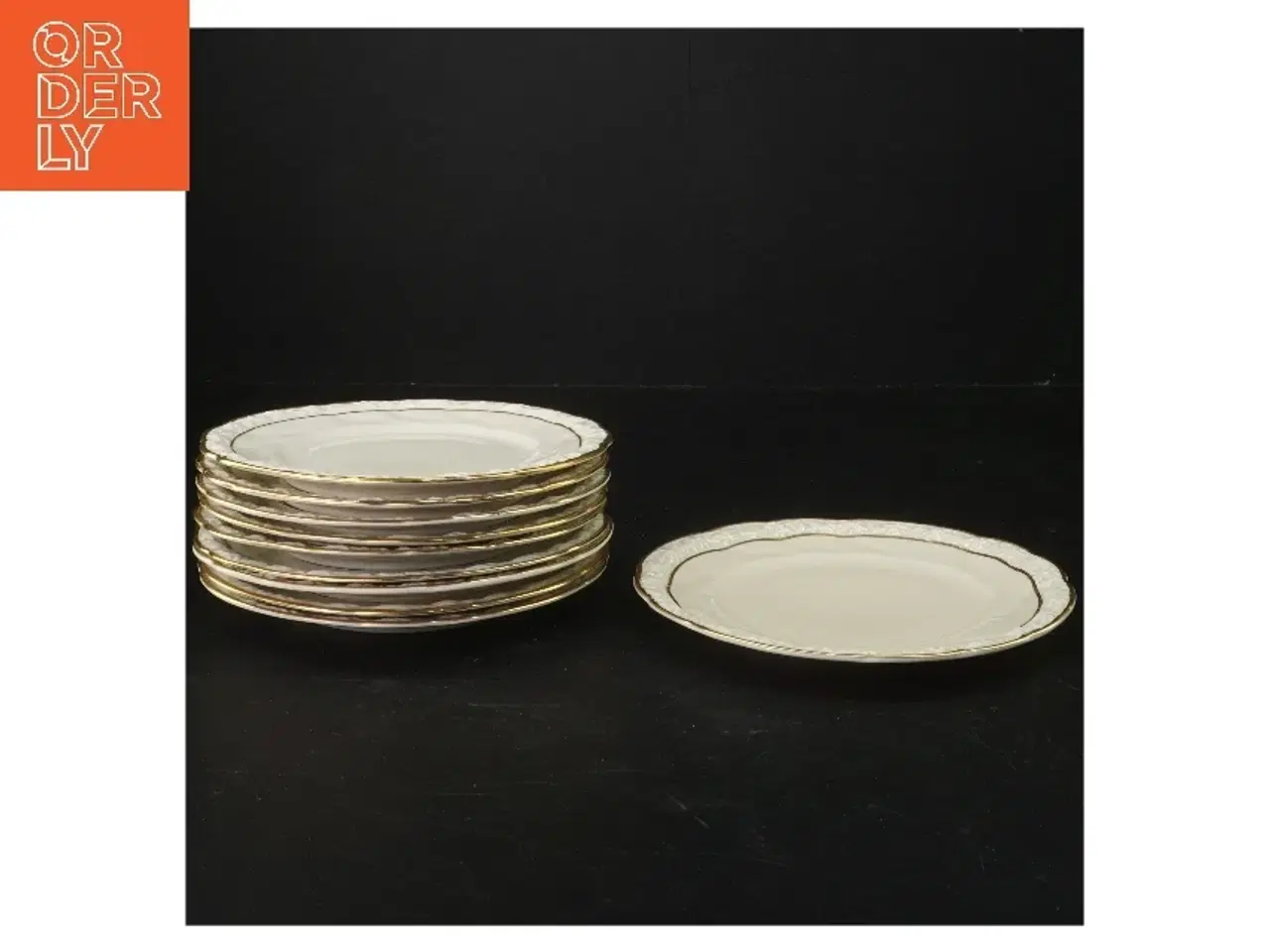 Billede 1 - Porcelænstallerkener med guldkant fra Edelweiß (str. Ø 15,5 cm)