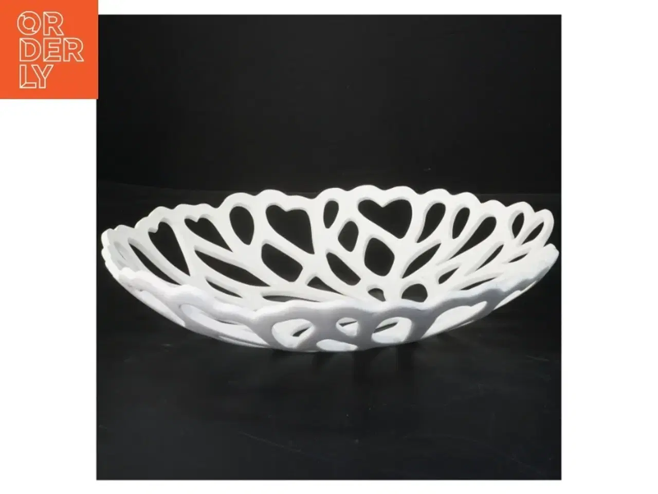Billede 1 - Dekorativ hvid skål (str. Ø 31 cm)