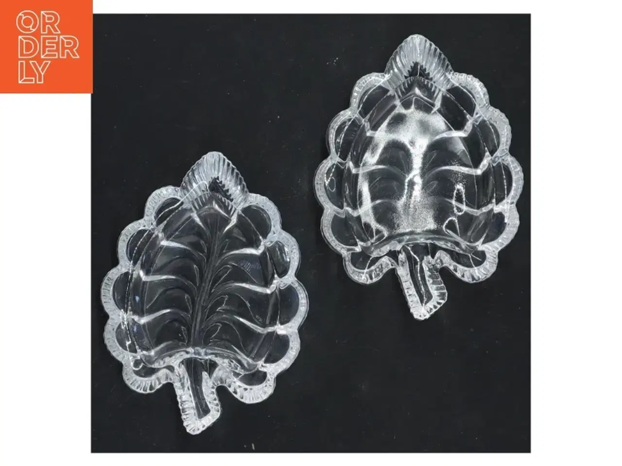 Billede 3 - Klar bladformede glasfade (str. 11x8x2 cm)