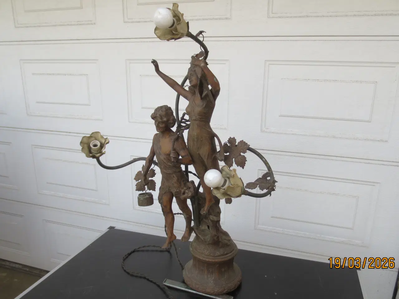 Billede 1 - 1 stk Art-Nouveau-lampe 1900