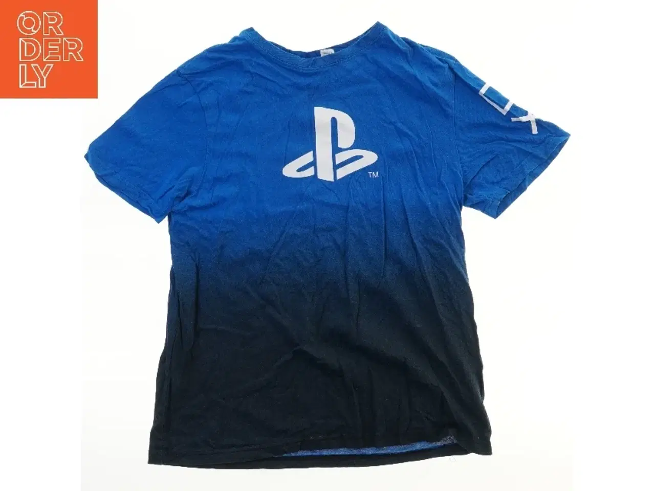 Billede 1 - Blå T-shirt med logo fra H&M (str. 158)