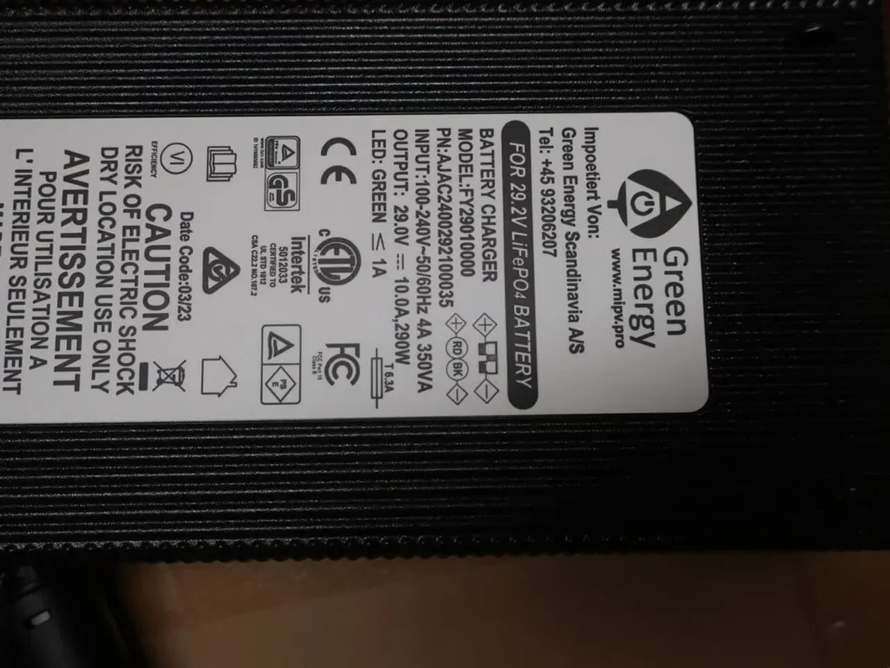 Billede 3 - 2 stk. ladere GREEN ENERGY for 29.2v LiFePO4 Battery
