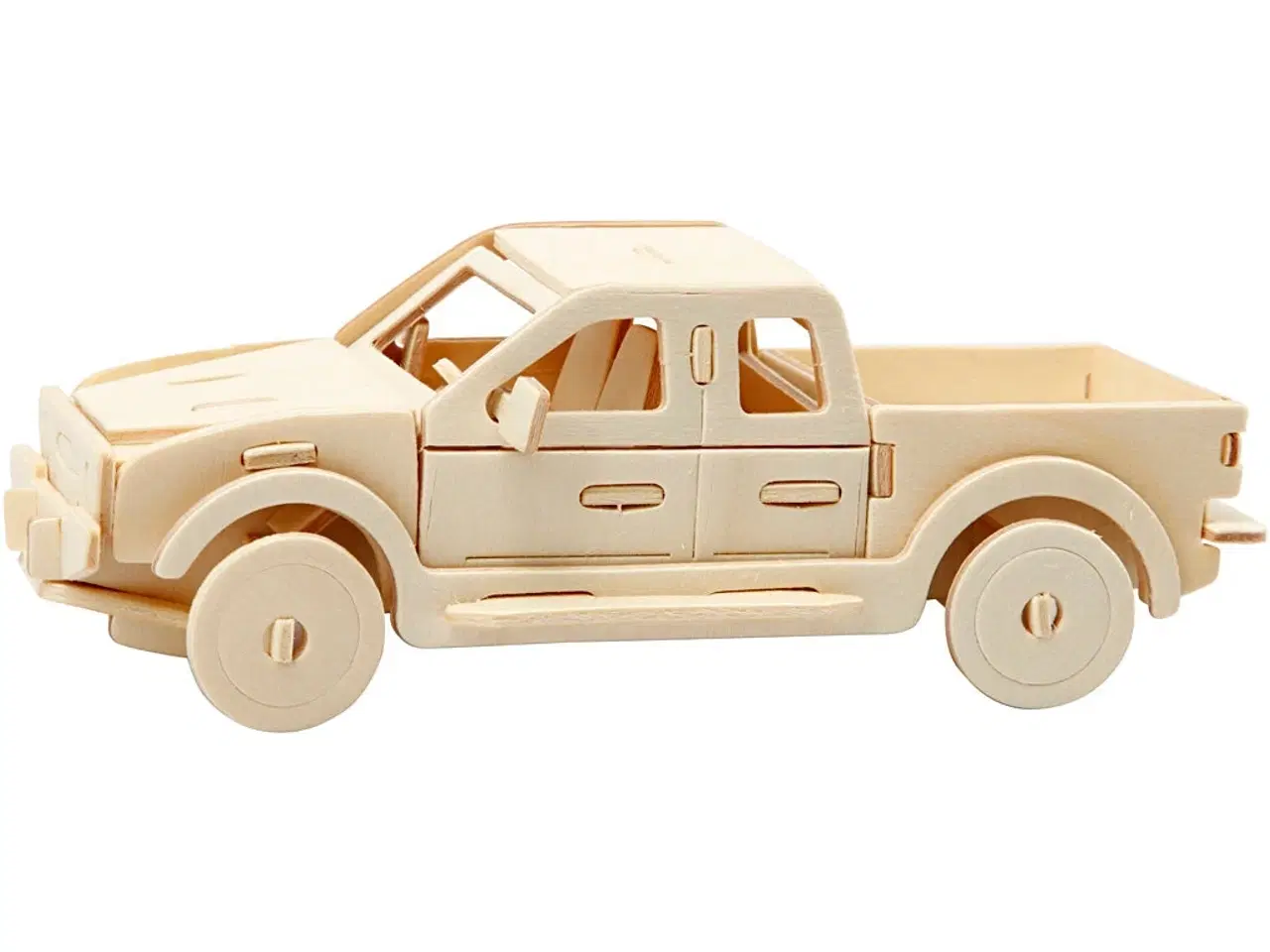 Billede 1 - 3D Konstruktionsfigur - Pick-up Truck i Træ