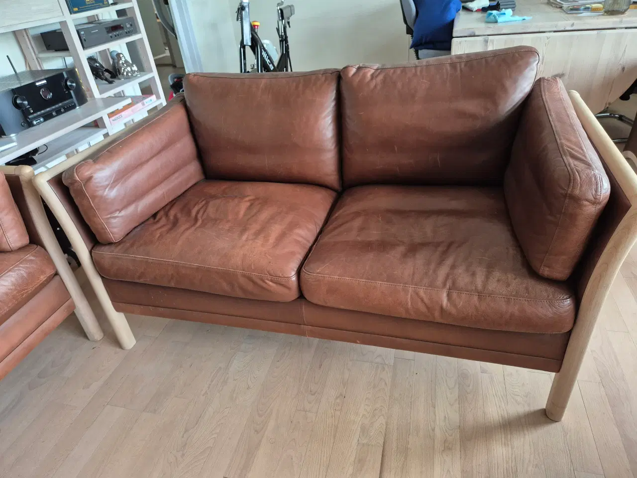 Billede 2 - Lædersofaer, 3 + 2 prs.