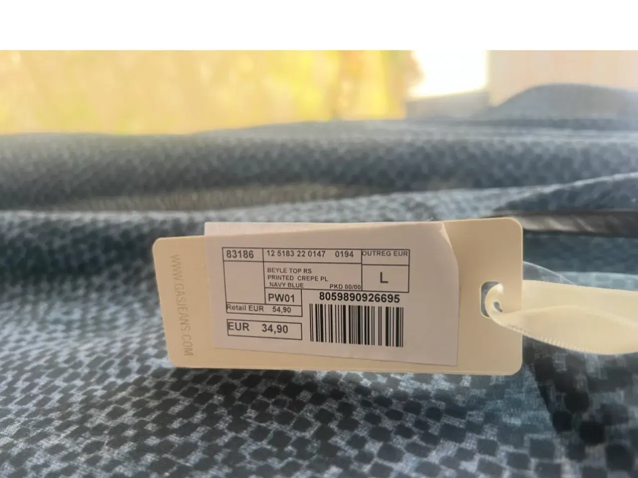 Billede 2 - GASJEANS Bluse transparent navyblue Str. L 