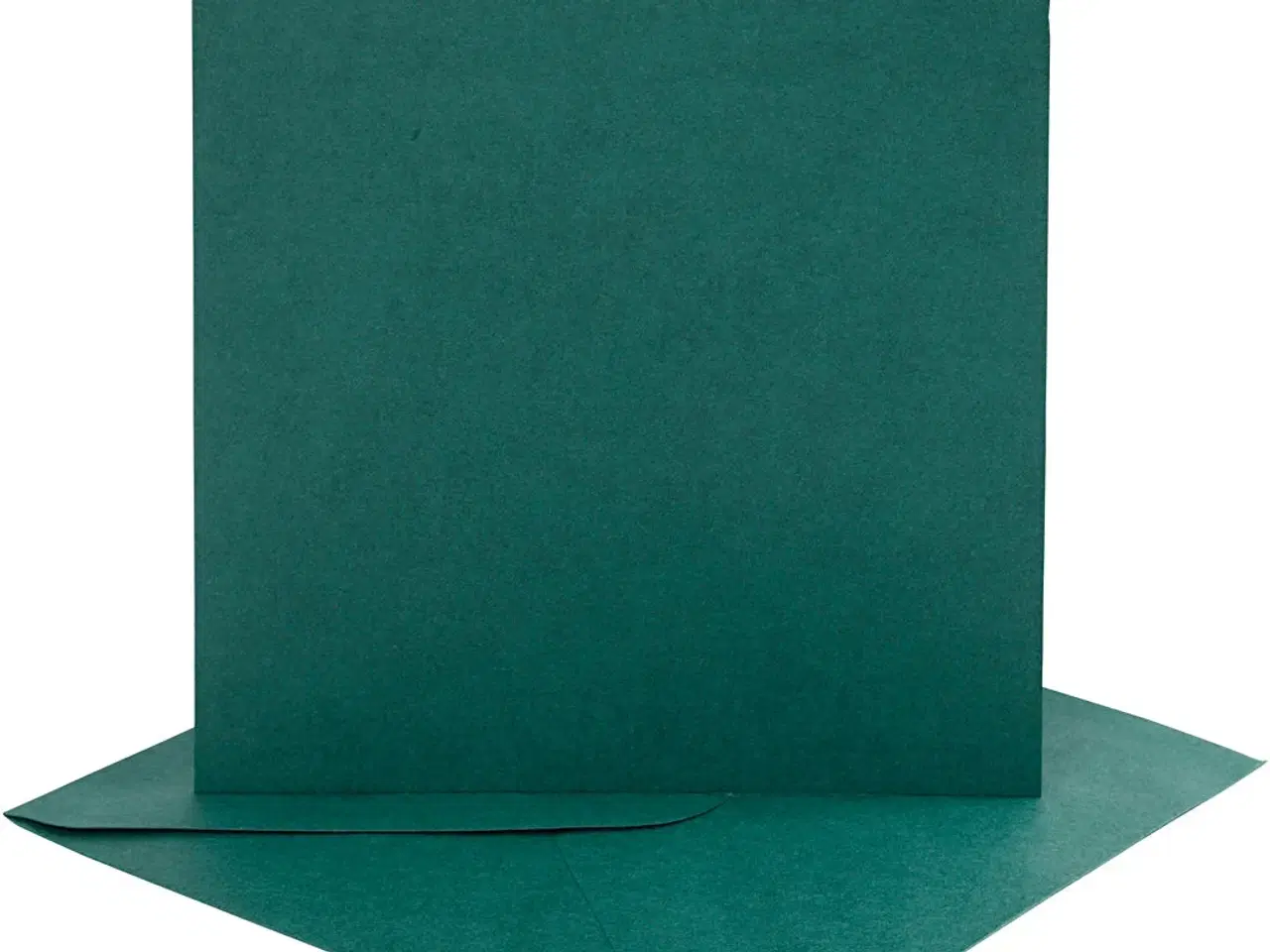 Billede 1 - Kort og kuverter, kort str. 15,2x15,2 cm, kuvert str. 16x16 cm, 230 g, mørk grøn, 4sæt/ 1 pk.