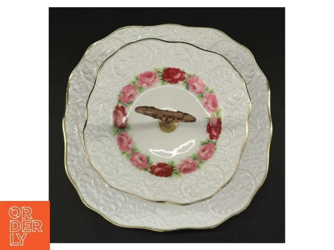 Billede 2 - Porcelæn kageopsats (str. 26 x 27 cm)