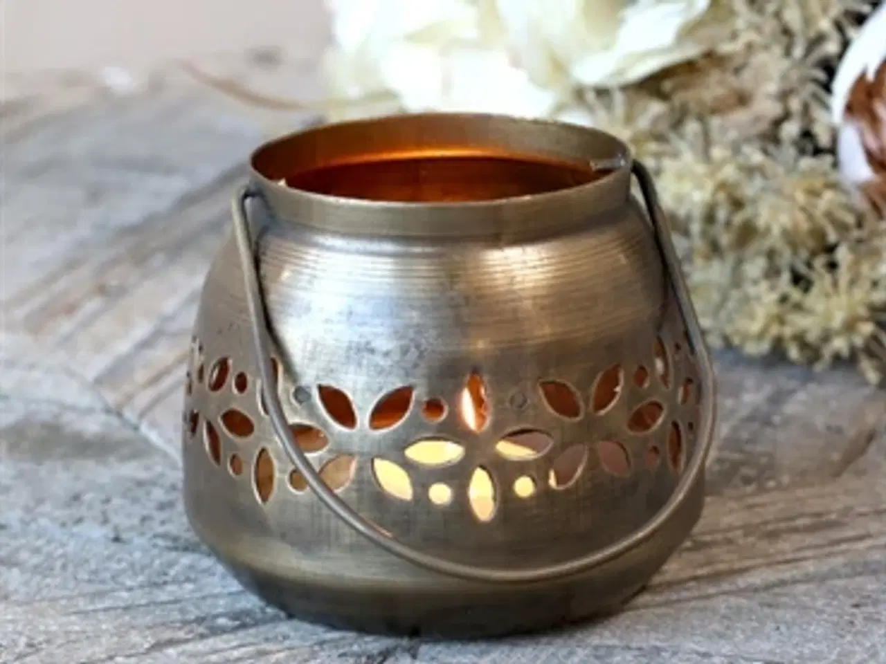 Billede 1 - Hurricane med mønster i messing,