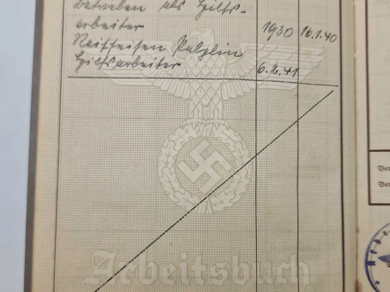 Billede 14 - WW2 - Lot, Arbeitsbuch + 5 dokumenter