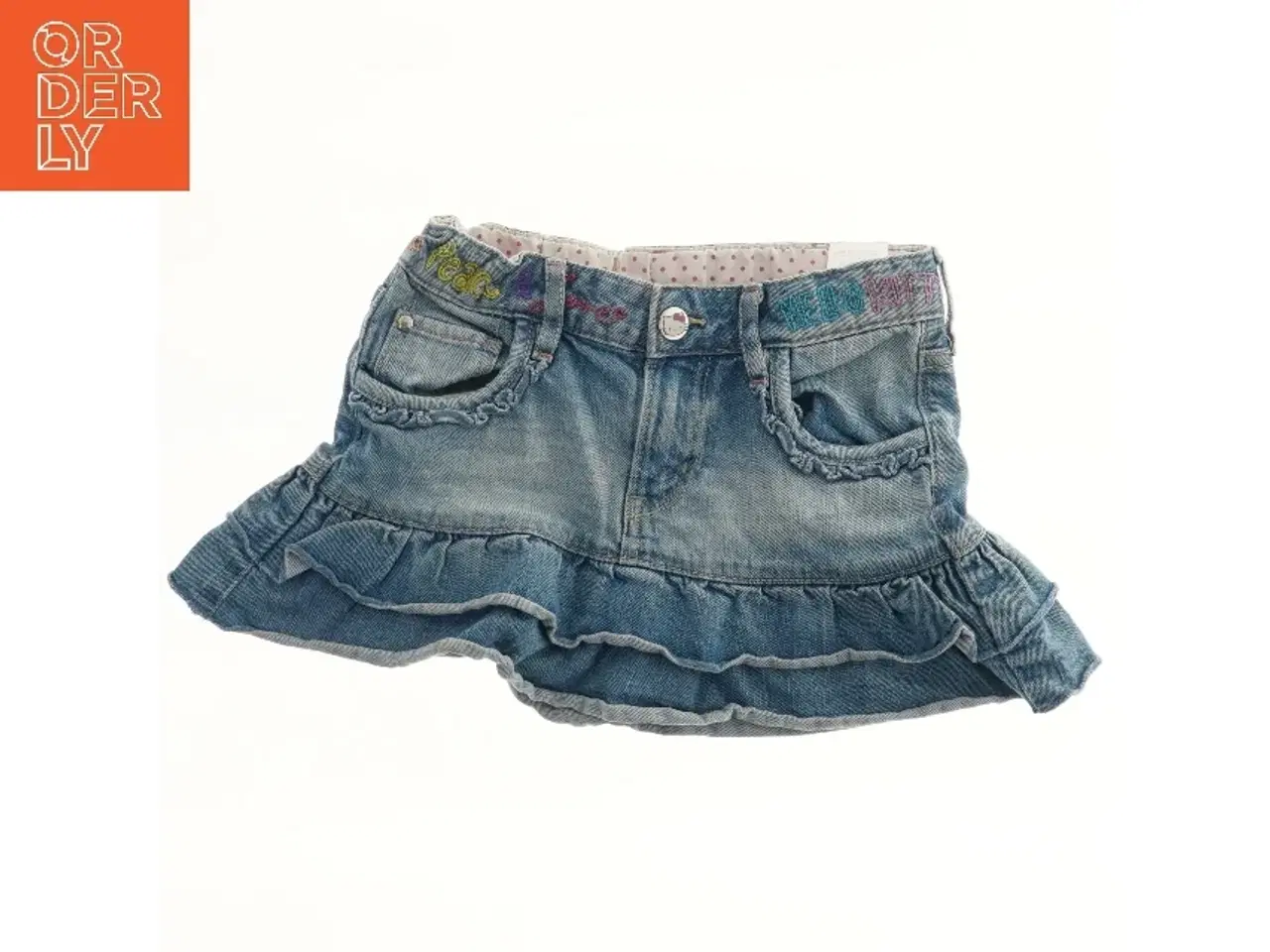 Billede 2 - Denim nederdel med broderi fra H&M (str. 122)