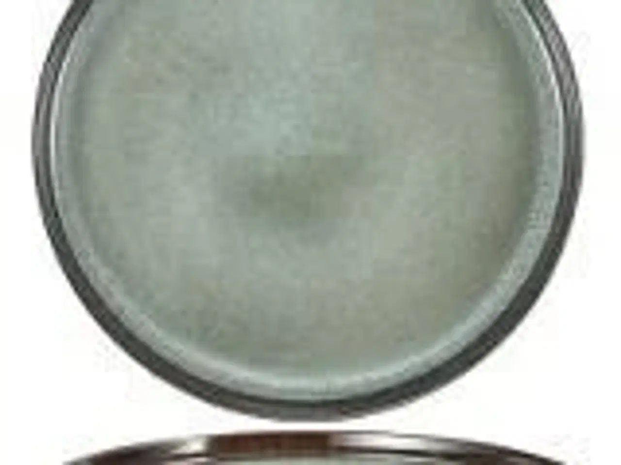 Billede 1 - 12 stk. Tallerken lav kant stentøj mint 220 mm Rustik