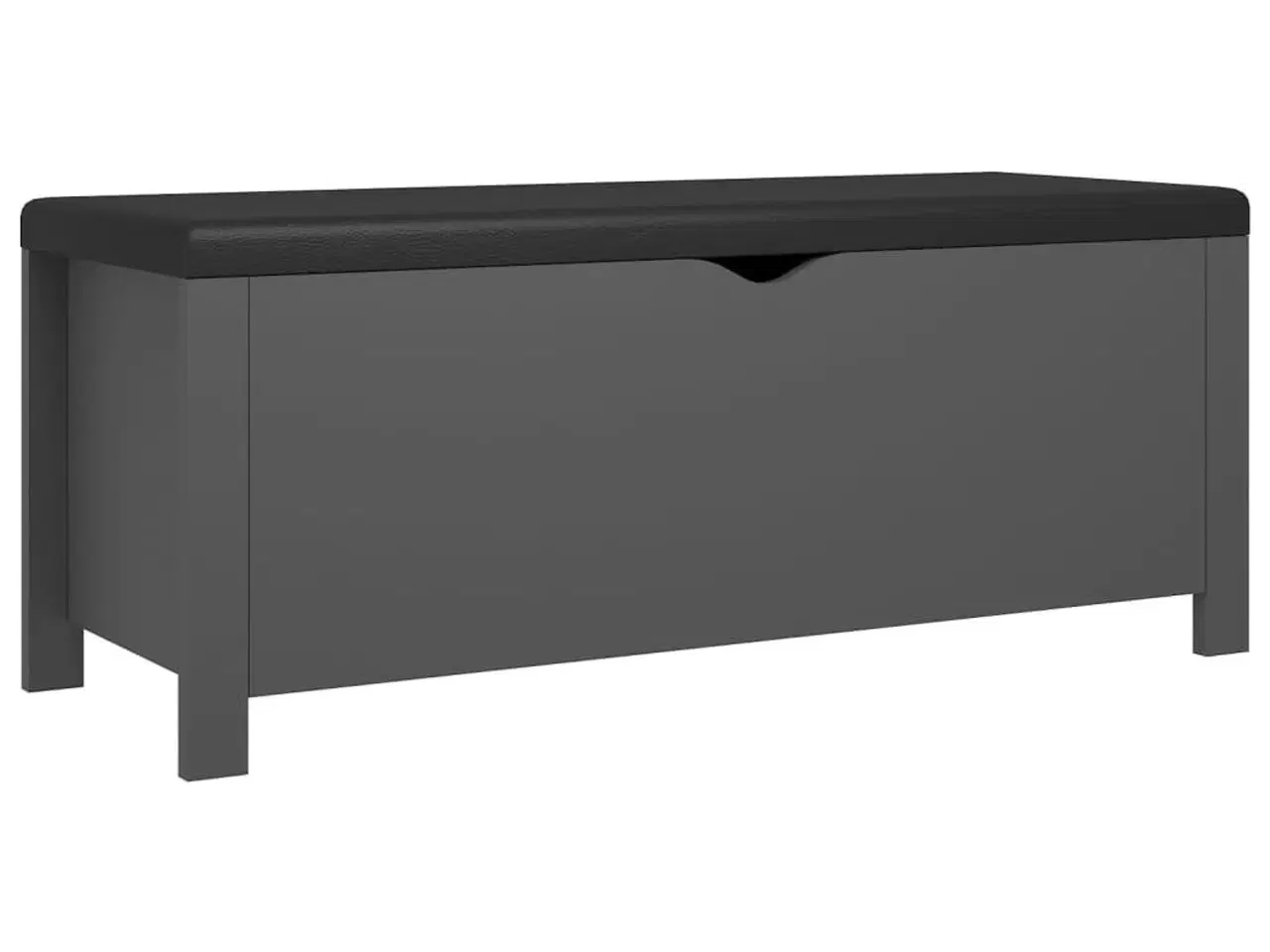 Billede 2 - Opbevaringsboks med hynde 105x40x45 cm konstrueret træ grå