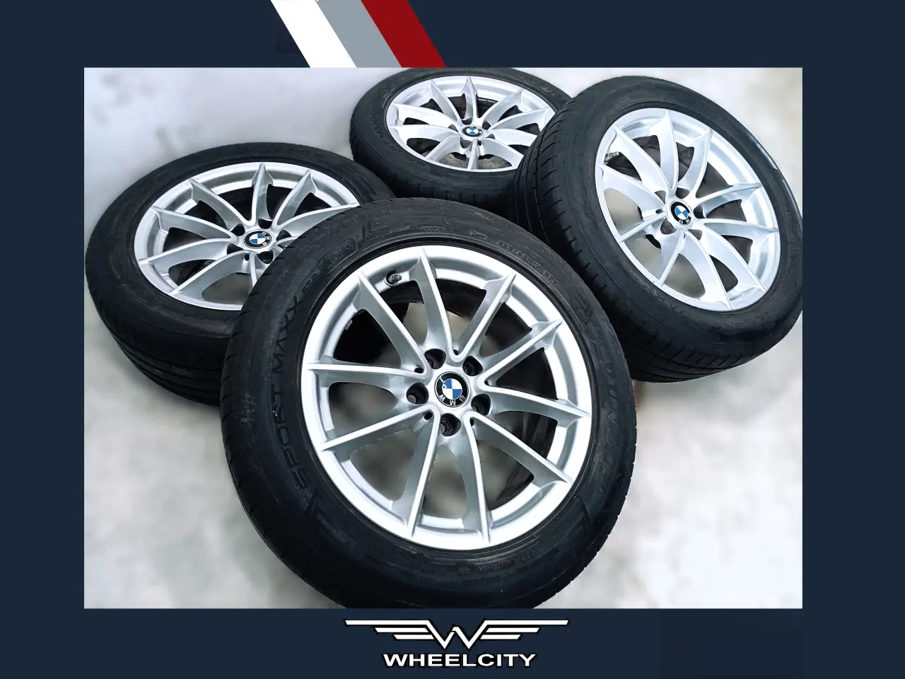 Billede 1 - 5x112 17" ET52 nav 66,6ø BMW sommersæt inkl.TPMS