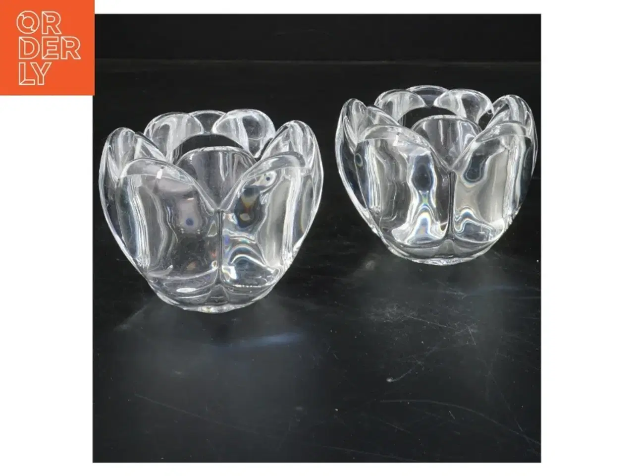 Billede 1 - Glasblomst lysestager (str. 7 cm)