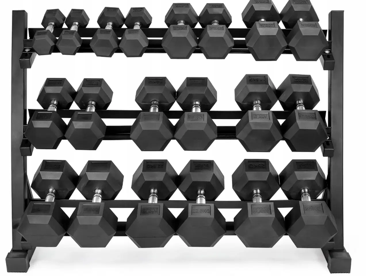 Billede 2 - Hexagon Håndvægtsæt 2,5-25kg med Stativ – Intermed