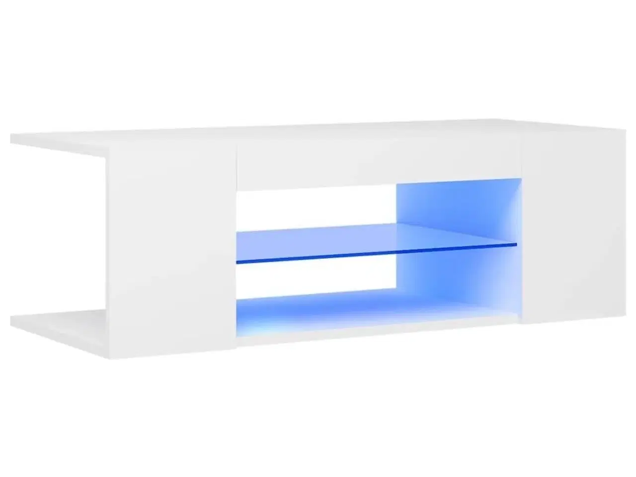 Billede 2 - Tv-skab med LED-lys 90x39x30 cm hvid
