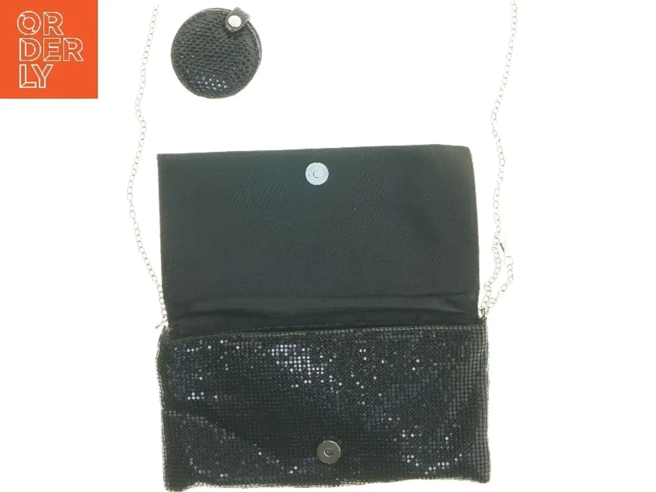 Billede 3 - Praktisk clutch taske med perler (str. 25x13 cm)