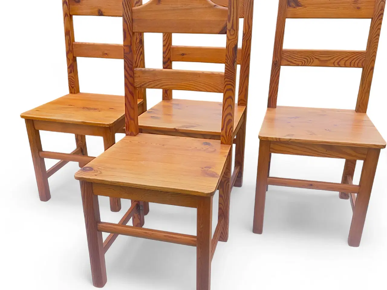 Billede 1 - Sæt med 4 vintage fyrretræsstole – 1970’erne