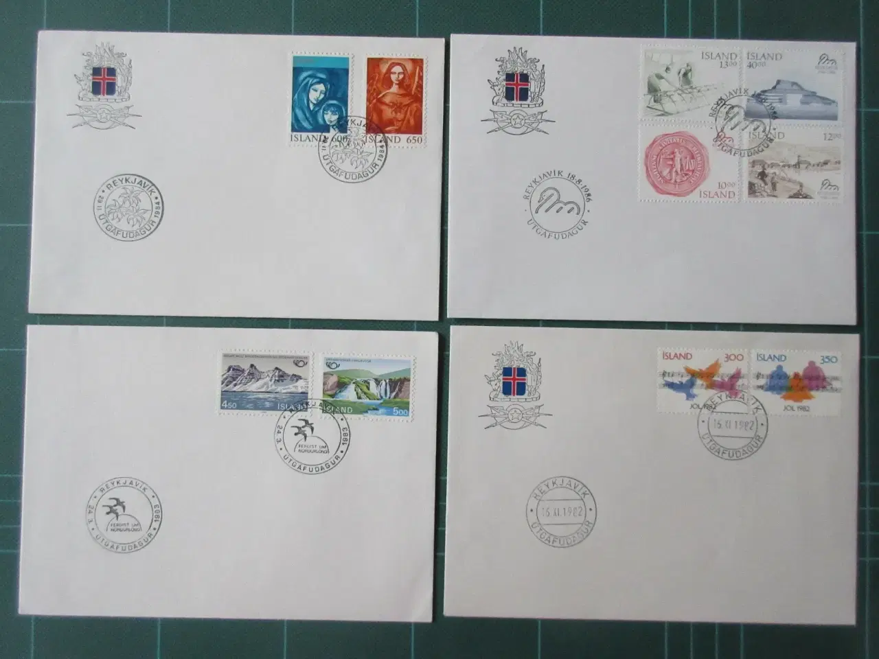 Billede 1 - Island førstedagskuverter 16 forskellige