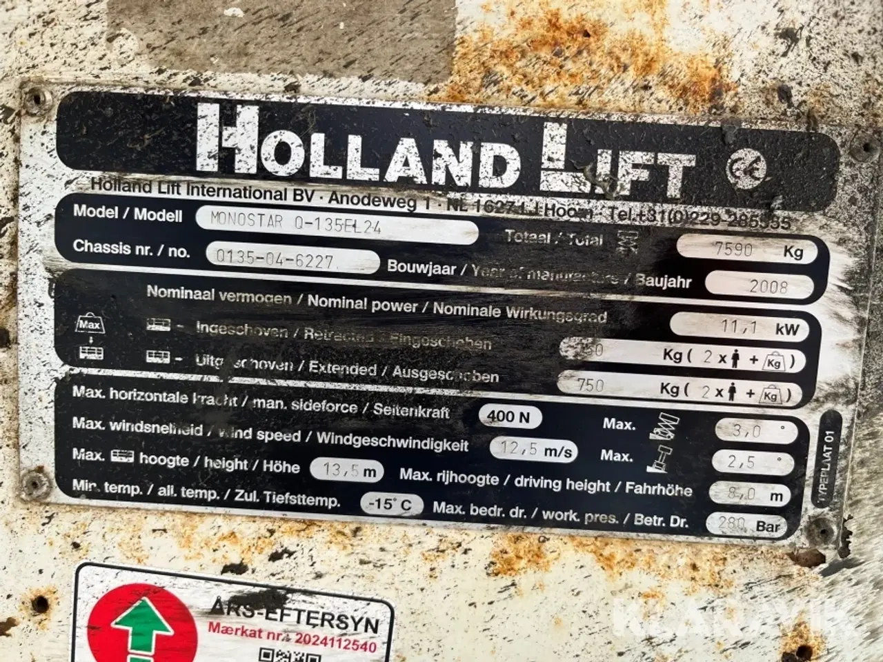 Billede 7 - Sakselift Holland Monostar 0-135EL24