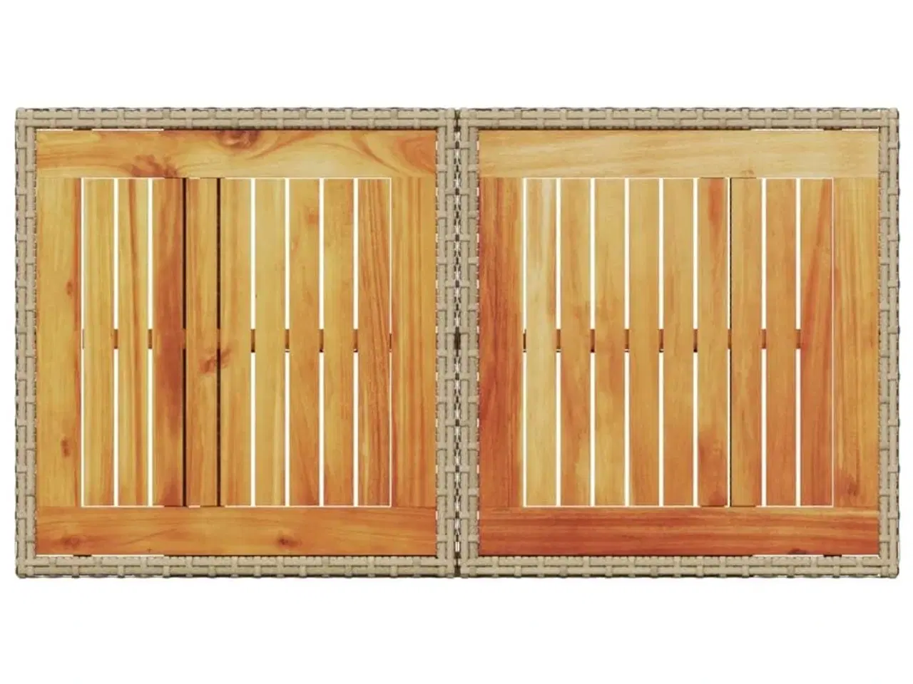 Billede 7 - Havebord 100x55x73 cm polyrattan og akacietræ beige