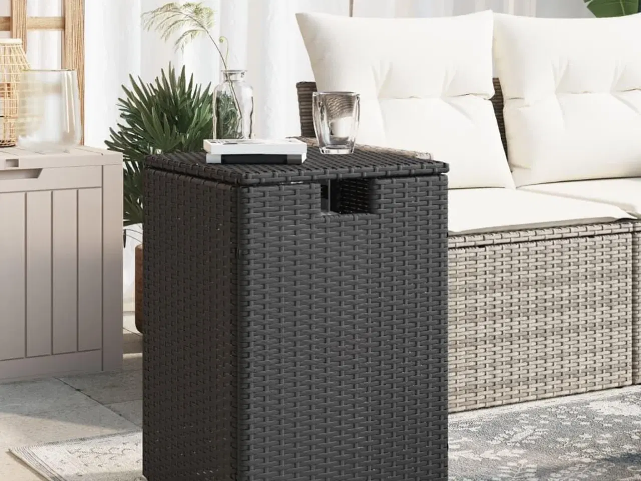Billede 1 - Gasflaskeskjuler 40x40x60 cm polyrattan sort