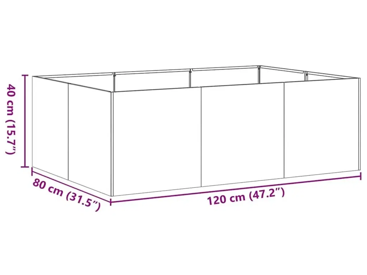 Billede 10 - Plantekasse rustfarvet 120x80x40 cm forvitringsstål