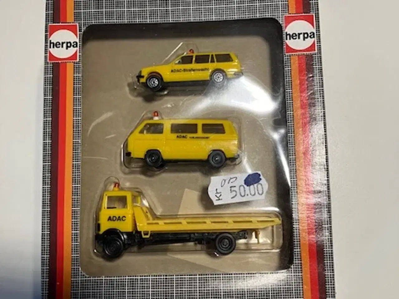 Billede 1 - Herpa 7502 3 ADAC Biler Som ny i Æske H0 1:87.  