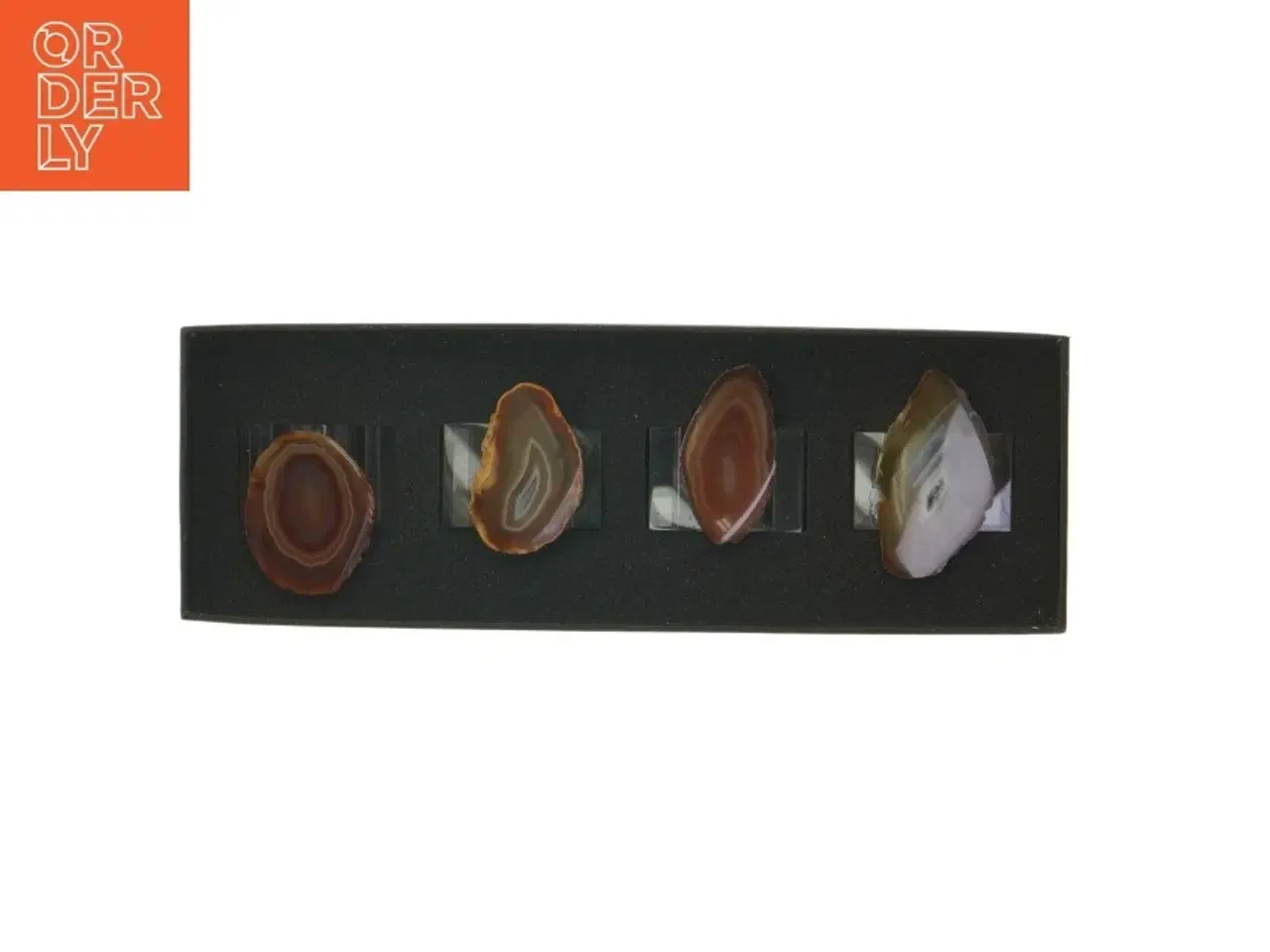 Billede 1 - Agat sten i gaveæske fra Swanfieldliving (str. 26x9 cm)