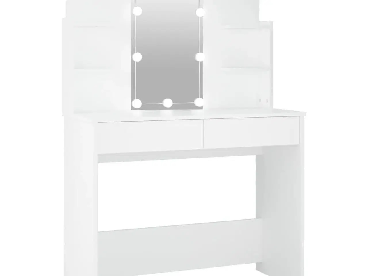 Billede 2 - Makeupbord med LED-lys 96x40x142 cm hvid