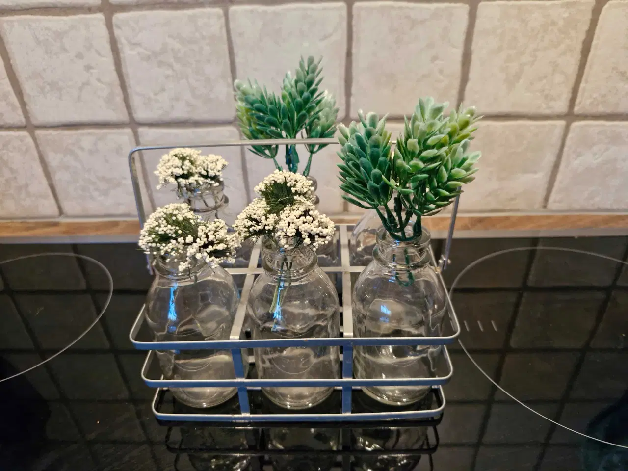 Billede 1 - Mini vaser i metalkurv 