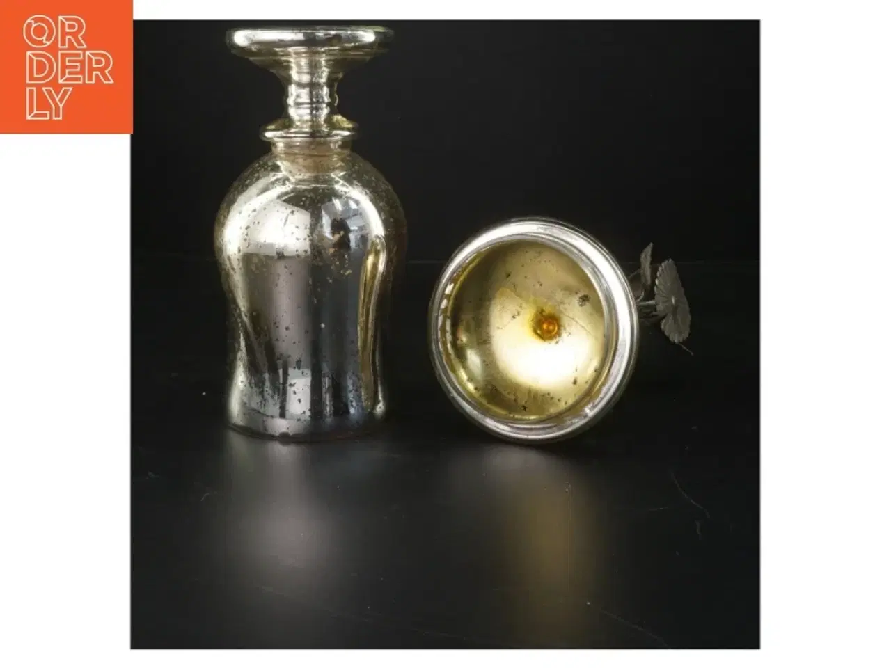 Billede 2 - Fattigmands vase med låg - metallisk look (str. 35 cm)
