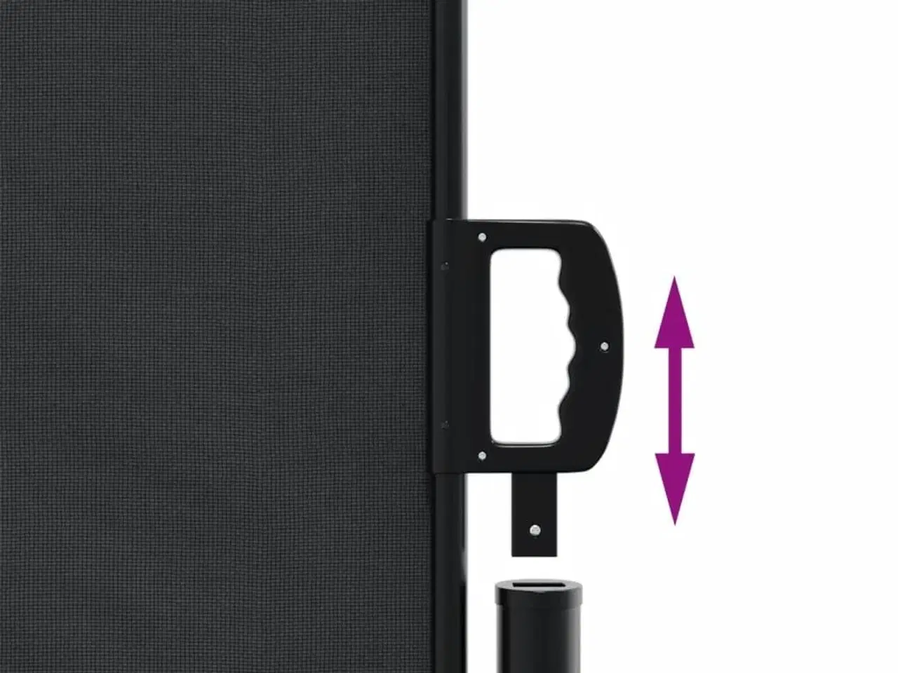 Billede 6 - Sammenrullelig sidemarkise 180x600 cm sort