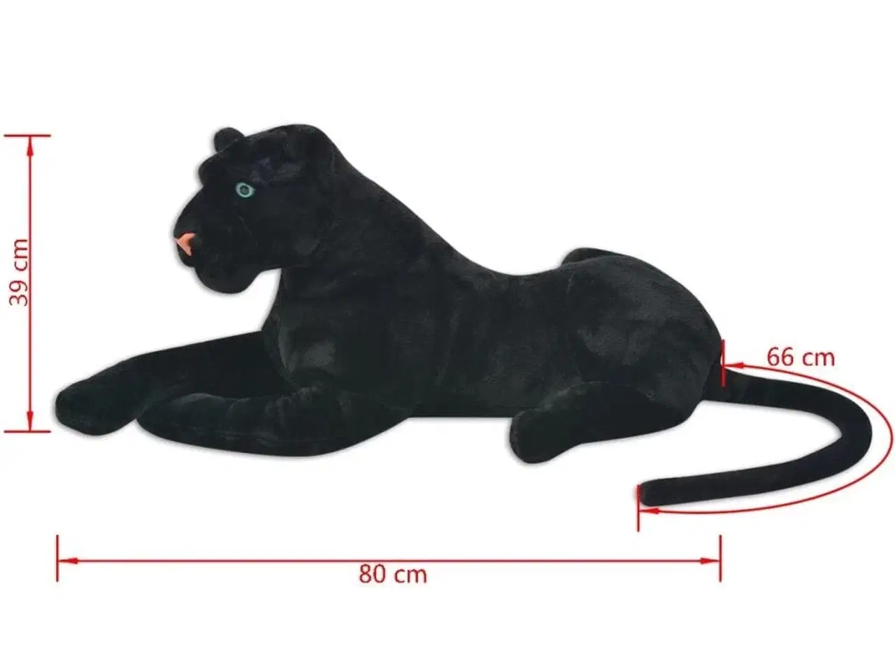 Billede 5 - Tøjdyr panter XXL plysstof sort