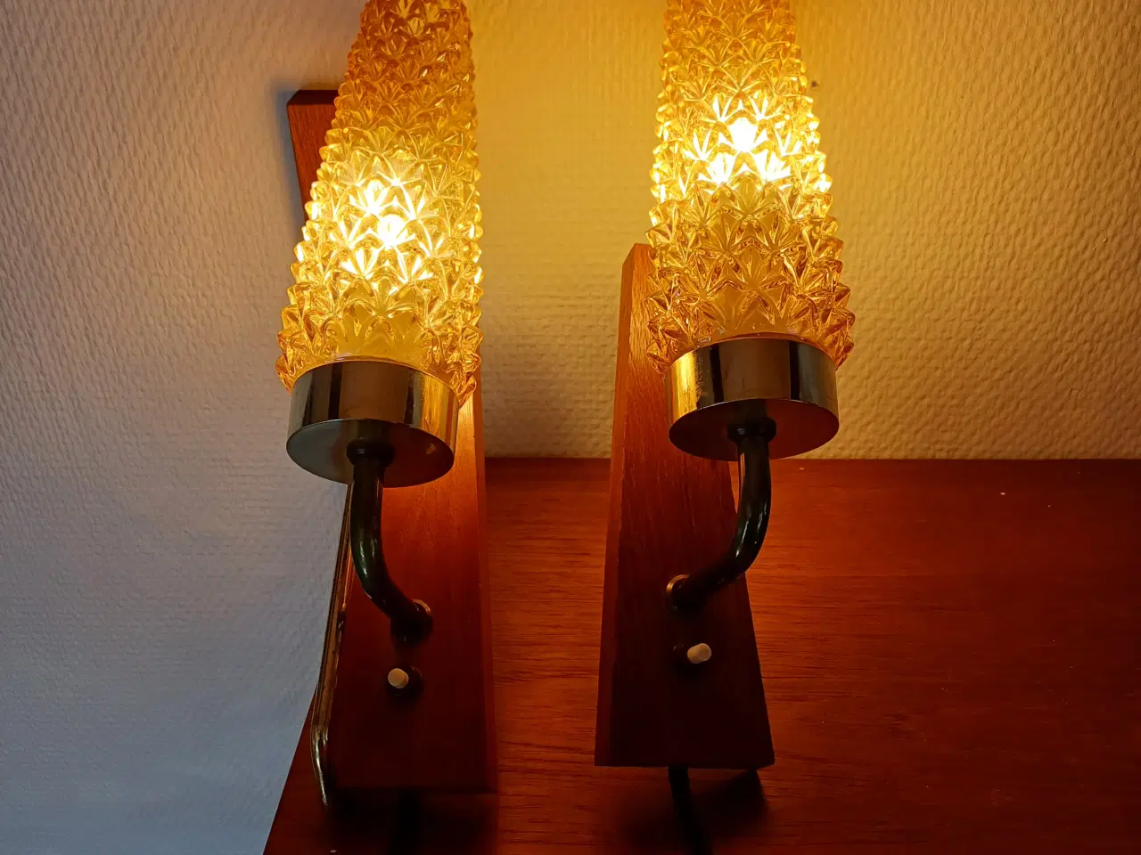 Billede 2 - Vintage væglamper, med stof ledning 