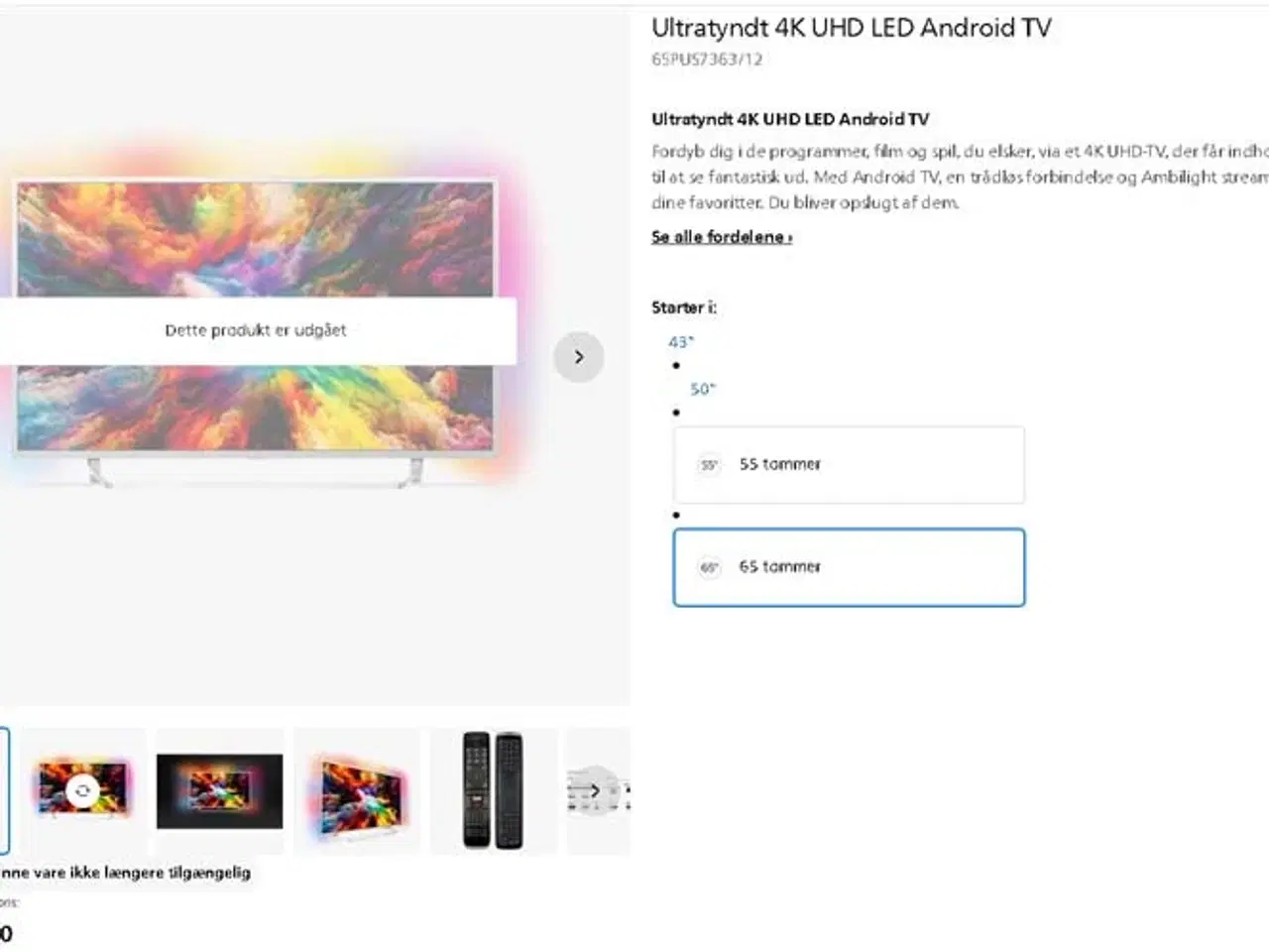 Billede 2 - Philips 65" 4K Ambilight, Aalborg
