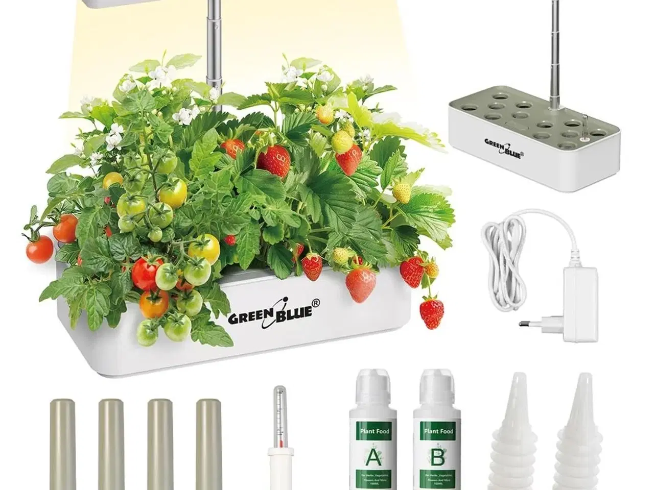 Billede 3 - Smart indendørs dyrkningssystem – GreenBlue, 4 l, 12 planter, fuldspektrum LED