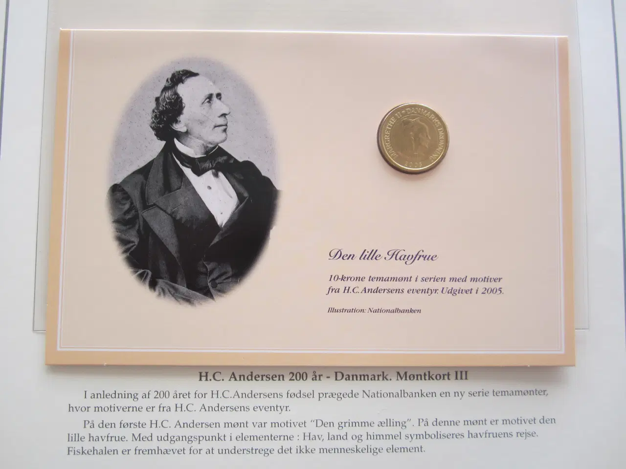 Billede 1 - Møntkort H.C. Andersen 200 år, "Den lille Havfrue"