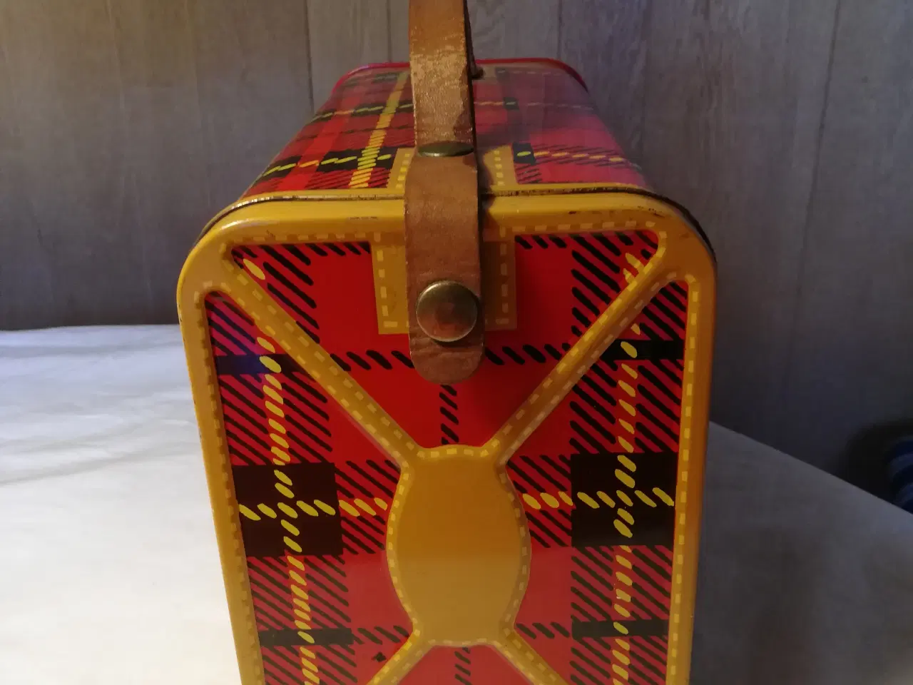 Billede 4 - Retro rød skotsternet madkasse Glud & Marstrand