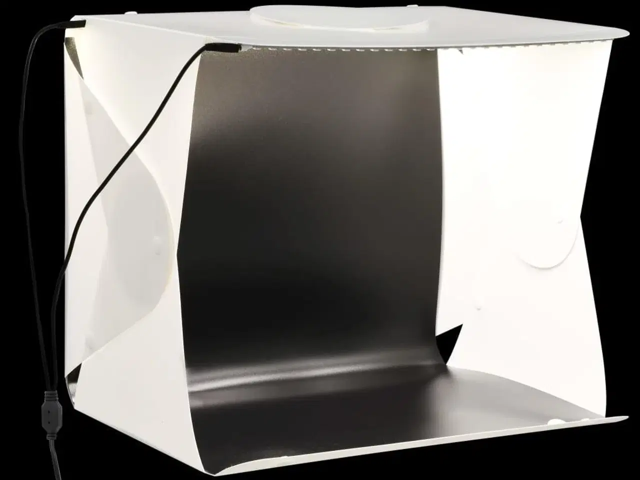 Billede 1 - Foldbar lyskasse til fotostudie 40 x 34 x 37 cm plastik hvid