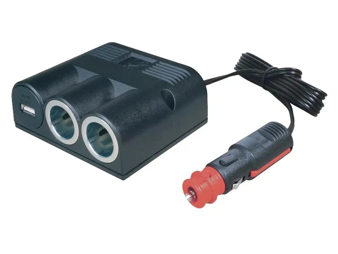 Billede 1 - Strømudtag 1->2+USB med ledning