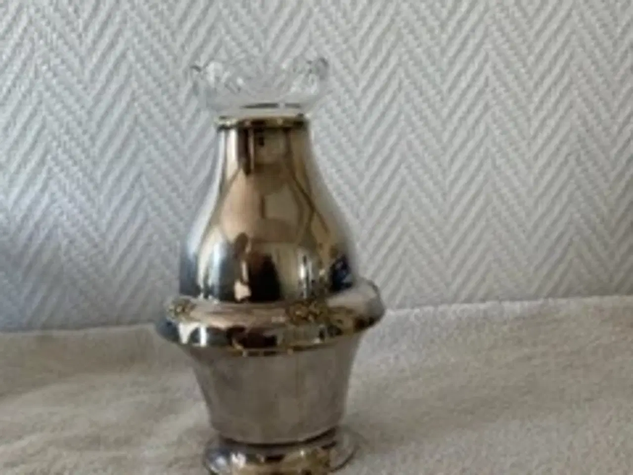Billede 6 - Sølvskål og vase med glasindsats