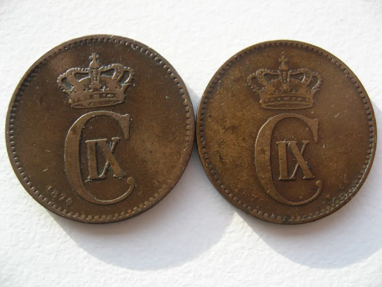 Billede 1 - Pæne delfin 2 ører 1874 & 1875, samlet pris