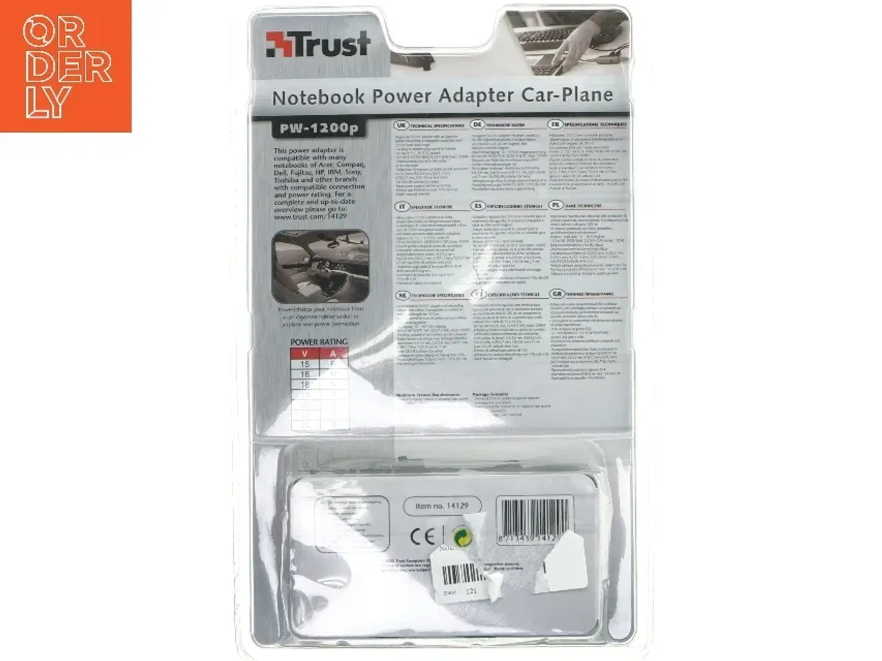 Billede 3 - Bil-Luft notebook strømforsyning adapter fra Trust (str. 26x16 cm)