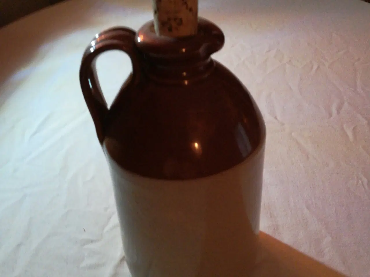 Billede 2 - Keramikflaske 19cm høj med korkprop "Gammel Dansk"