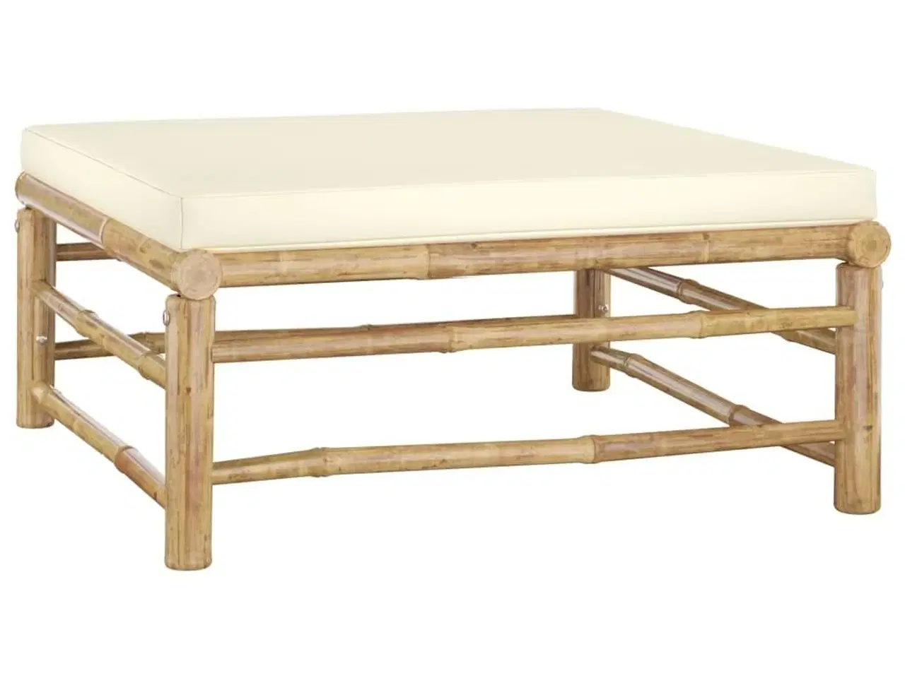 Billede 7 - Loungesæt til haven 3 dele med cremehvide hynder bambus