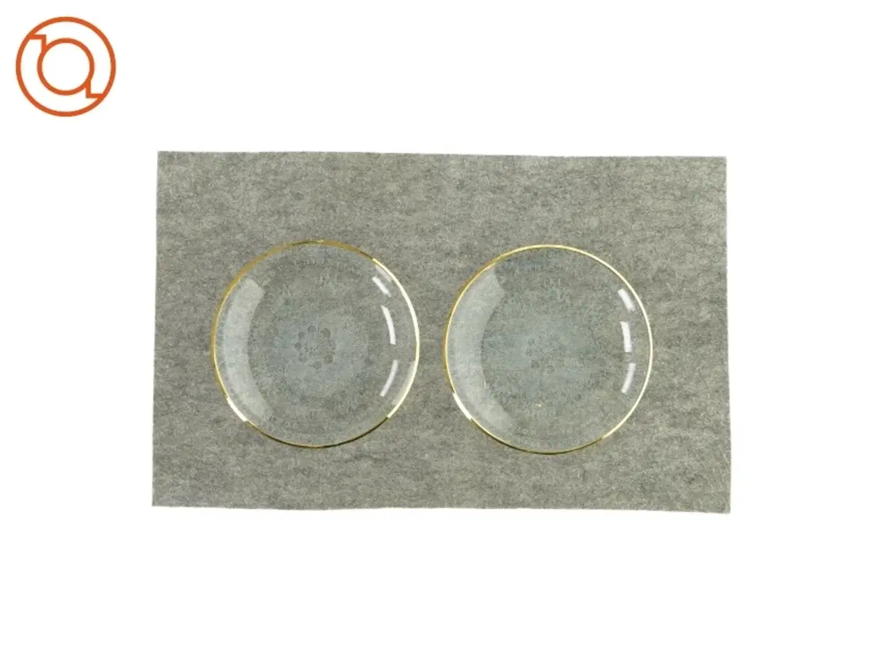 Billede 1 - 2 glas tallerkner med guldkant fra Ukendt (str. Ø:15)